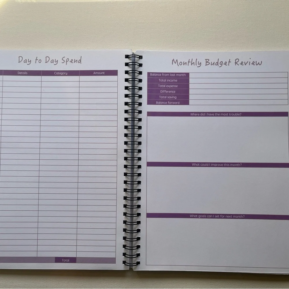 Lavender Budget Planner - Spiral-Bound Home Office Planner